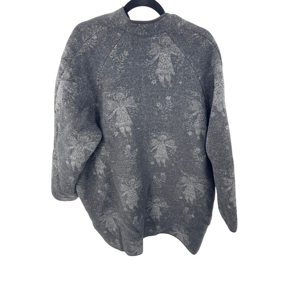 Gudrun Sjoden Wool Coat‎ Jacket Size L Angel Printed Gray Winter Cozy - Picture 12 of 13